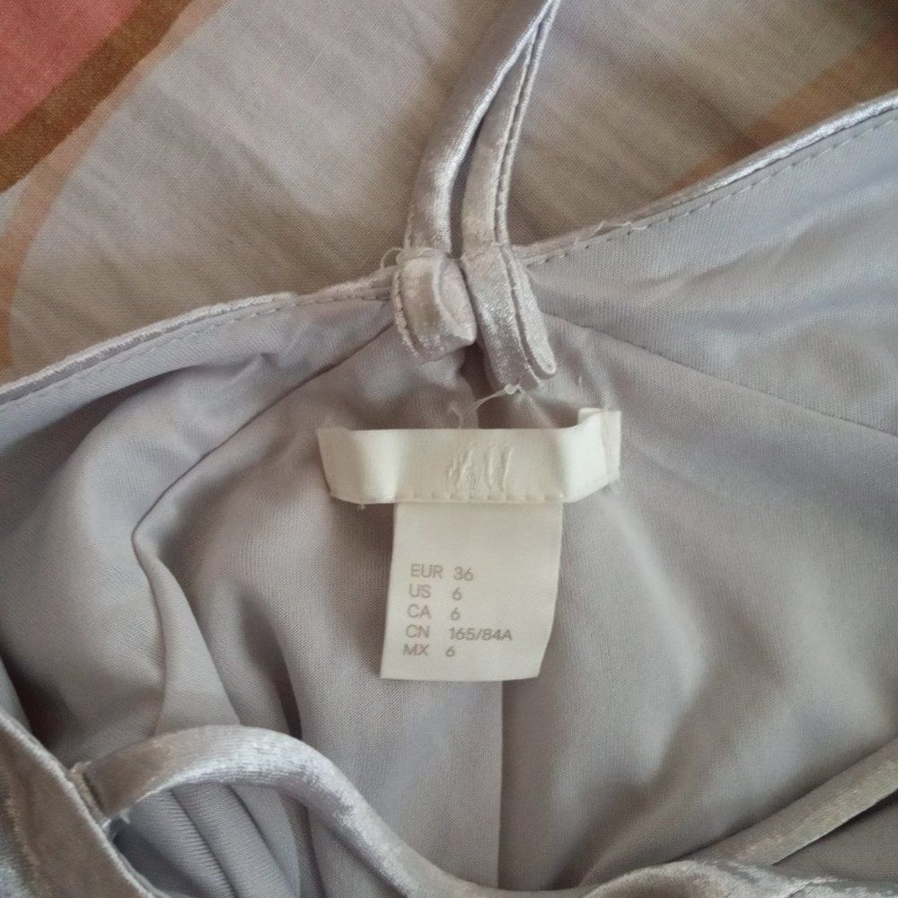 H&M Sexy Silver Satin Slip Camisole Asymmetric Dress - S - Picture 9 of 9